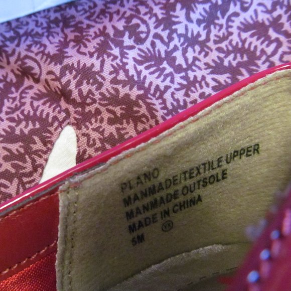 Pop Red Patent Heels Mary Jane Pumps w Bow - Picture 10 of 15